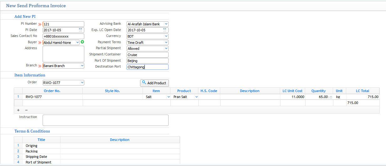 Send Proforma Invoice1